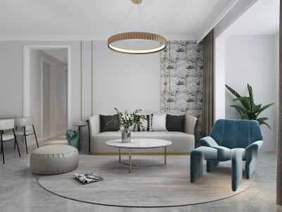 华闽御山水北欧风格106平米三居室装修效果图案例