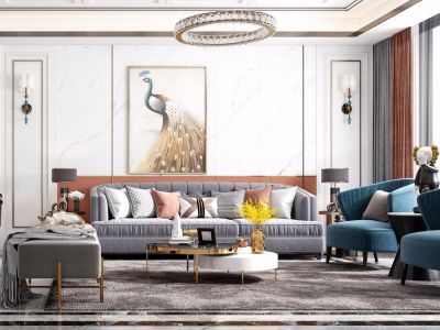 钻石湾142㎡三居室现代风格装修案例