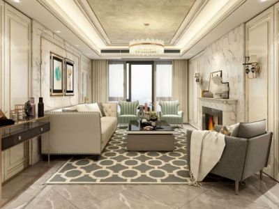 海亮大都汇122平米轻奢风格装修案例