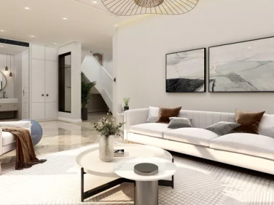 上东庭院100平米简约风格三居室装修案例