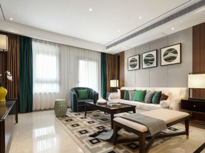 保利大都汇128平米新中式风格装修案例