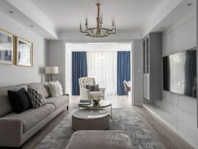 优品道·珑玺湾美式风格110平米三居室装修设计案例