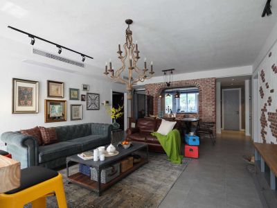 新城吾悦首府120平三居室美式风格装修案例