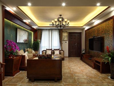 东来龙城苑130平三居室中式风格装修案例