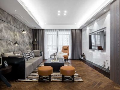 红星紫御半山133平三居室现代风格装修案例