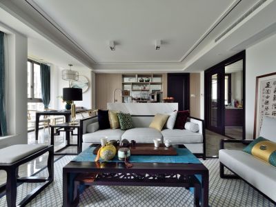 建业洛邑府新中式风格142平米四室两厅装修案例