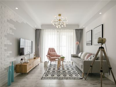 华远三千院118平米北欧风格三居室装修案例