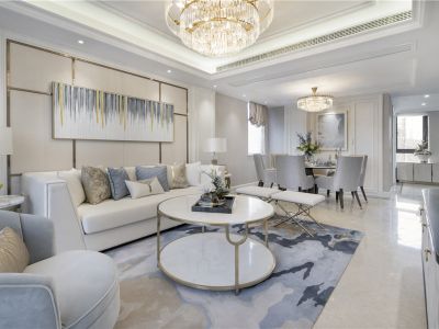 中天健广场136平米轻奢风格三居室装修案例