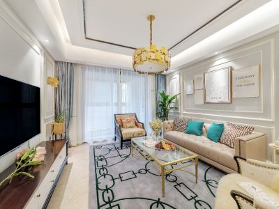 华东花园轻奢风格118平米三居室装修案例