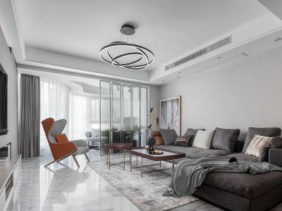 金海花园现代风格132平米三居室装修案例