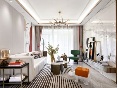 福隆国际轻奢风格126平米三居室装修案例