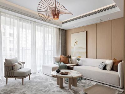 阳光·西山云湖新中式风格150平米四居室装修效果图案例