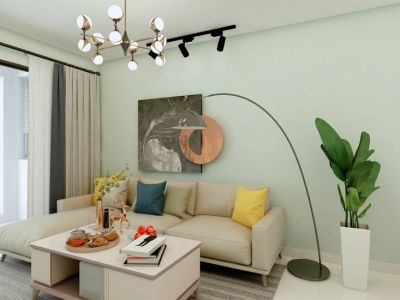 金盘名邸96平米二居室现代简约风格装修案例