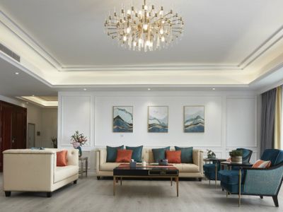 南海幸福汇135平米新中式风格三居室装修案例