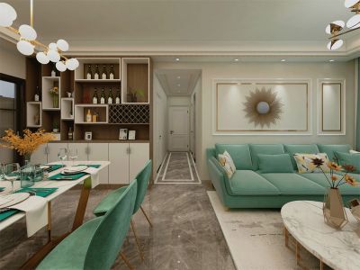 家属楼85平米现代轻奢两居室装修案例