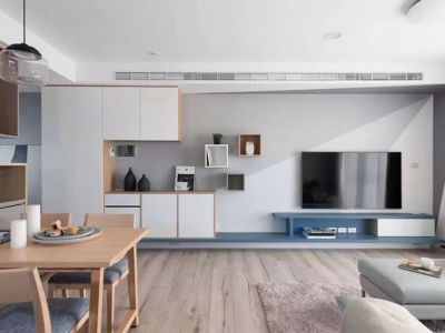 滨海幸福里100平米北欧风格三居室装修案例