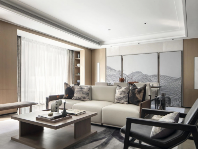 红星·紫御半山119平三居室中式风格装修案例