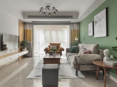 棕榈彩虹三居119方现代风格装修案例