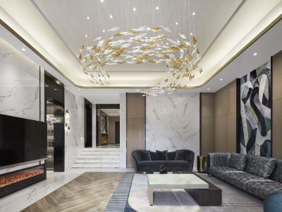 梦想小镇323平米别墅轻奢风格装修案例