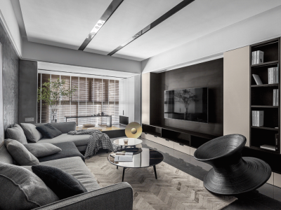 万科半山半海110㎡三居室现代风格装修案例