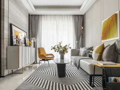 凯丹天地89㎡三居室现代风格装修案例