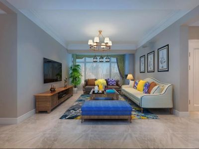 佳禾春天130平米现代美式风格三居室装修案例
