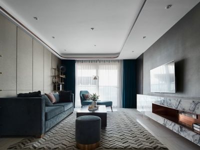 金富湘江悦城三居119方现代风格装修案例