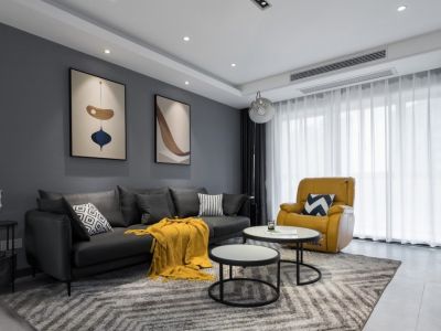 卓越蔚蓝海岸二居88平现代风格装修案例