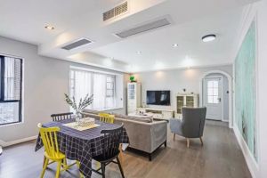 [深圳自然元素装饰]110㎡北欧小复式，客厅背景墙美呆了