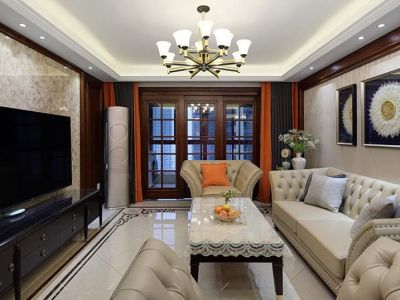 华润中央公园美式风格120平装修案例
