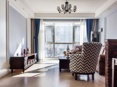 红星·天铂 124平米美式风格三居室装修案例