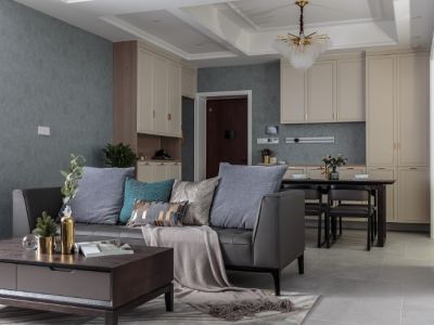 阳光·龙湾生态城美式风三居室130平米装修设计案例