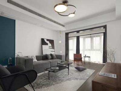 世茂璀璨美景151平米现代风格三居室装修设计案例