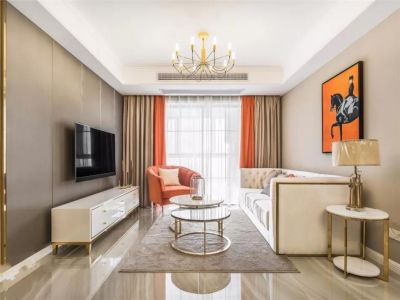 七彩华园轻奢风格118平米三居室装修案例