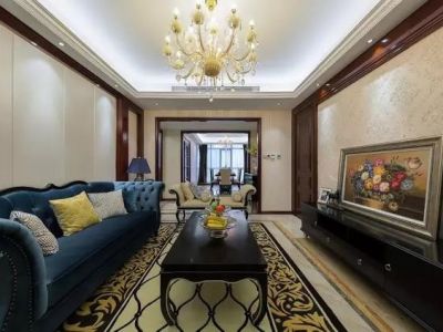 温泉凯盛家园美式风格138平米三居室装修案例