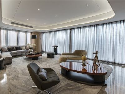 华城泊郡四居132方现代风格装修案例