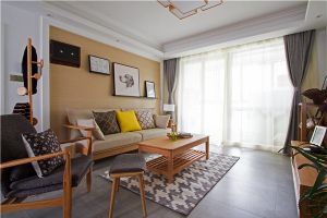 [北京艺雅装饰]原木简约风设计，客厅灯搭配很好看！