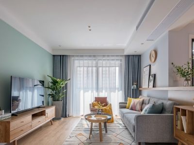 碧桂园三期文璟城123平米北欧风格三居室装修案例