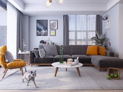 保利林语溪78平米现代北欧风格三居室装修案例