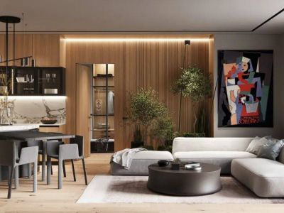 光信晋阳嘉园95㎡二居室极简风格装修案例