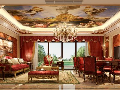 富力华庭500平别墅奢华风格装修案例