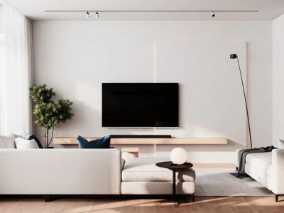 沁园小区128㎡二居室现代风格装修案例