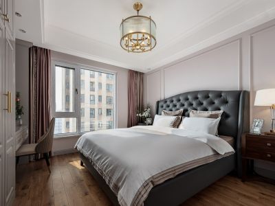 书香茗苑112平三居室美式风格装修案例