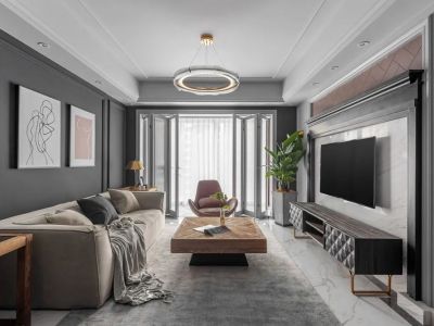 华润二十四城108平三居室现代风格装修案例