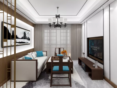 瑞达家园104平米新中式风格装修案例