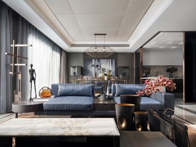 盛和世纪三居128方现代风格装修案例