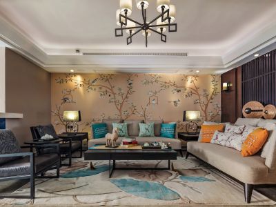 观江国际四居133方新中式风格装修案例