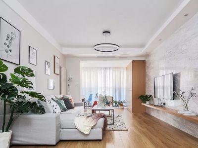 金域蓝湾85平二居室北欧风格装修案例