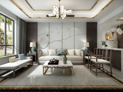 新中式半山墅现代轻奢220平米跃层装修案例