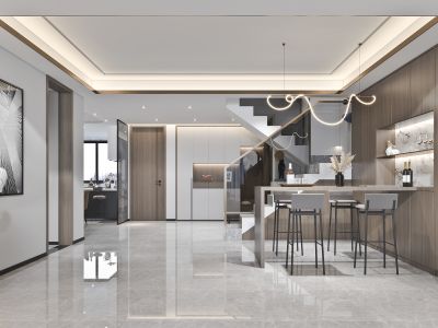 昆华苑现代轻奢300平米复式楼装修案例